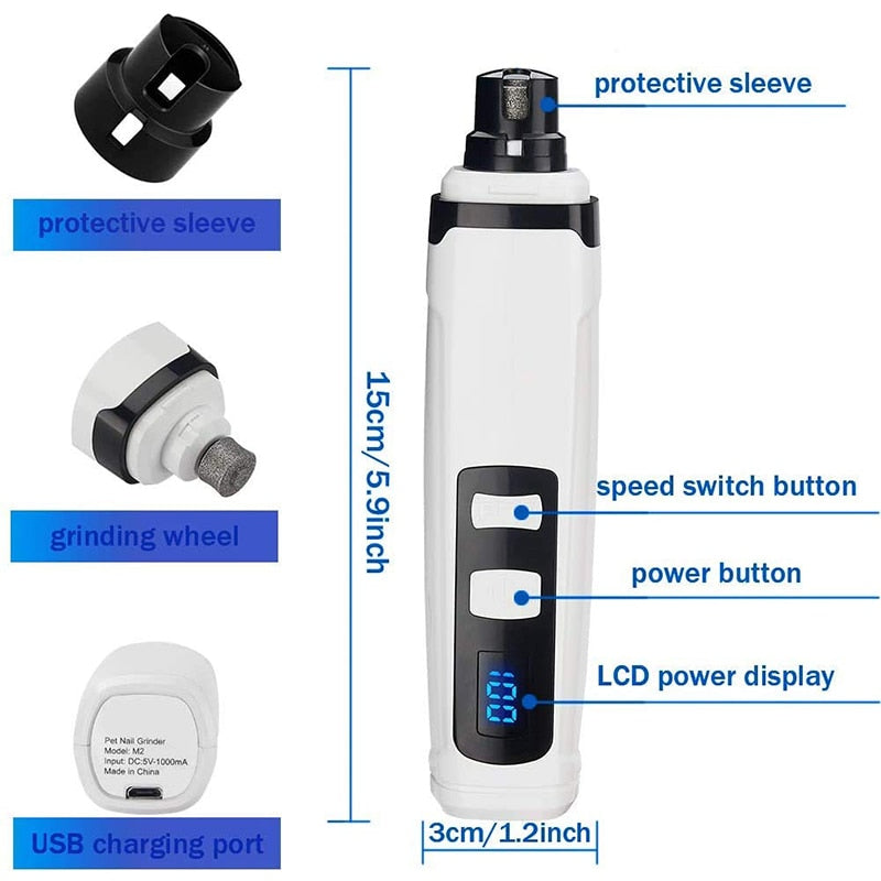 LCD 2 Speed Dog Nail Grinder