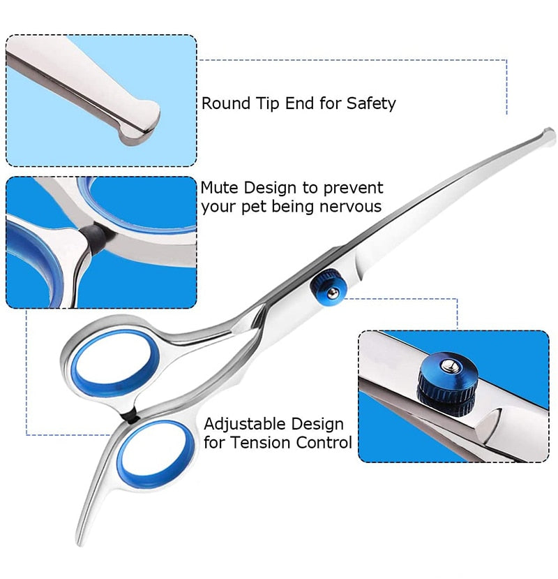 Ergonomic Safe Stainless Steel Dog Scissors