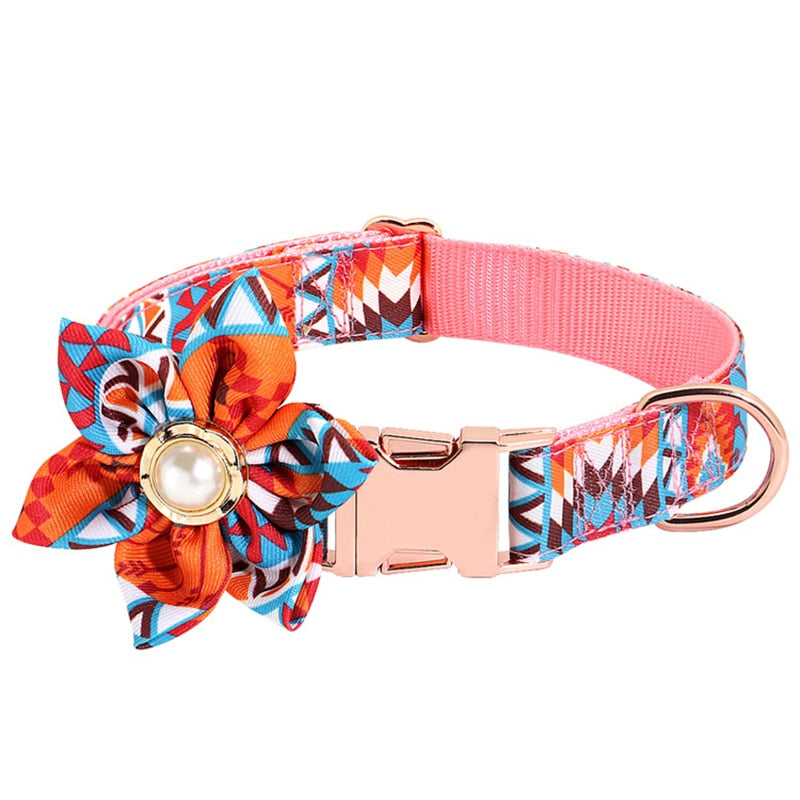 Beautiful Flower Soft Dog Collar