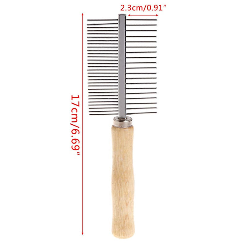 Professional Wooden Handle Dog Comb