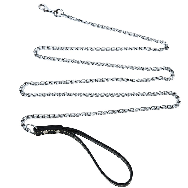 Anti Bite Black Metal Dog Lead