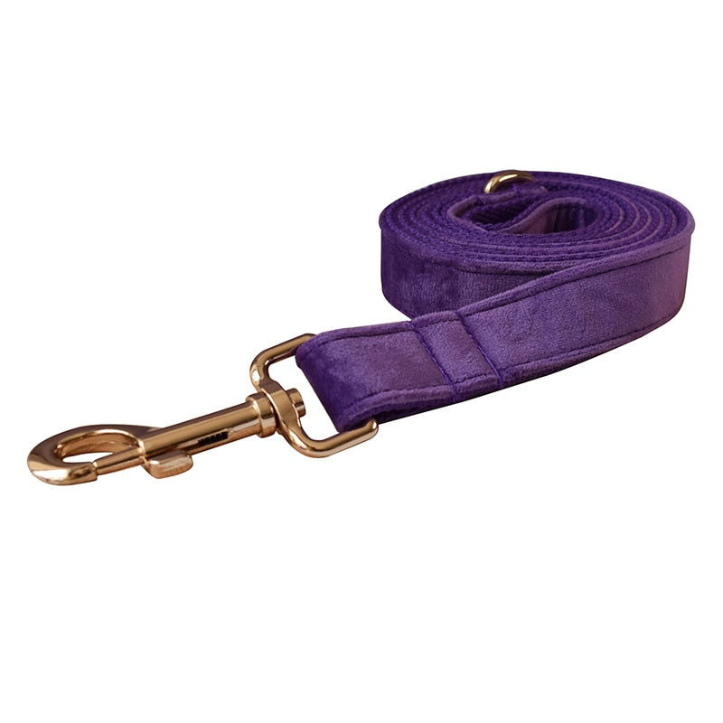 Luxury Purple Flannelette Dog Collar Set