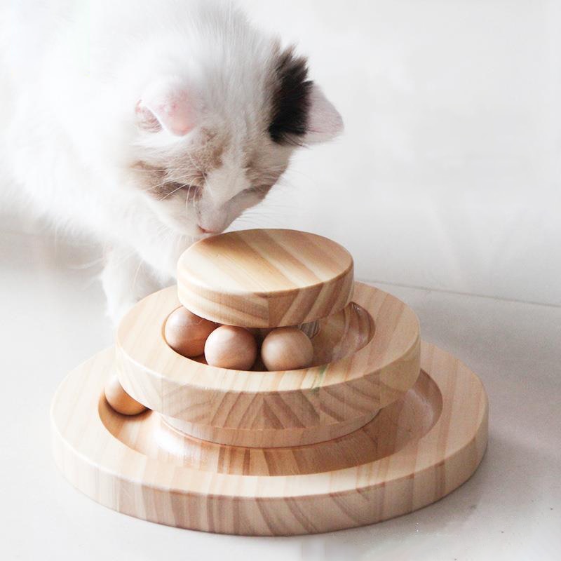 3 Layers Cat Turntable Wooden Toys