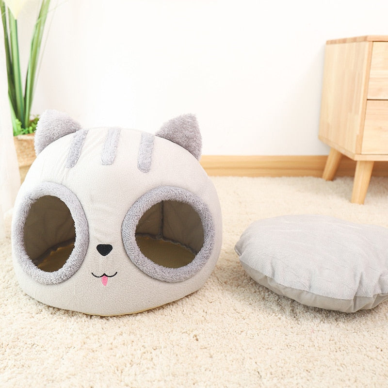 Funny Cat Head Pet Bed