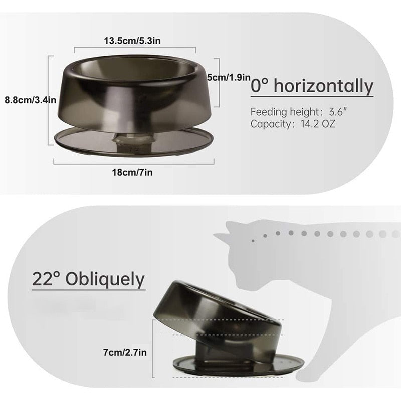 0-22° Tilted Wide Mouth Pet Bowl