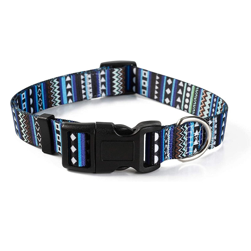 Bohemain Nylon Floral Dog Collar