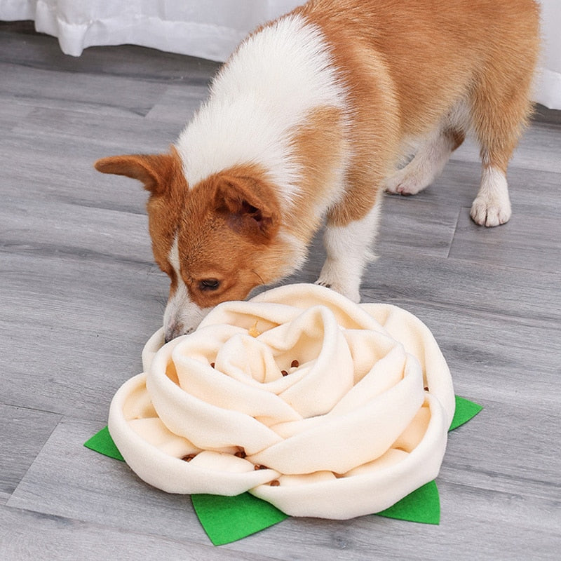 Brown Rose Flower Dog Snuffle Toy