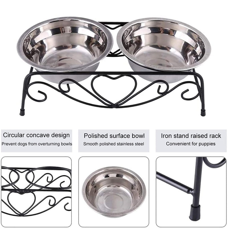 Sturdy Stainless Steel Double Dog Bowl