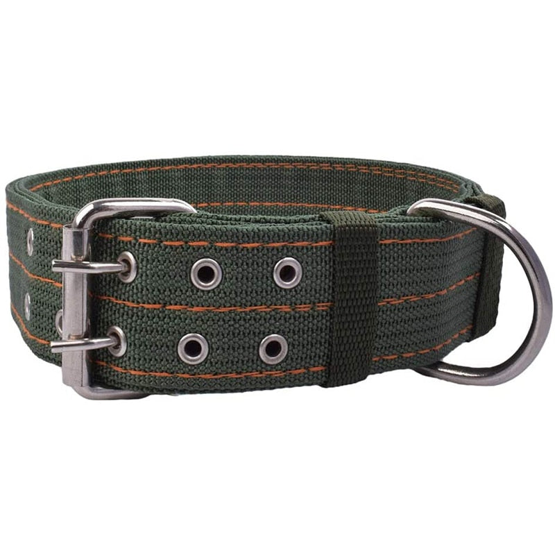 2 Row Metal Buckle Tactical Dog Collar