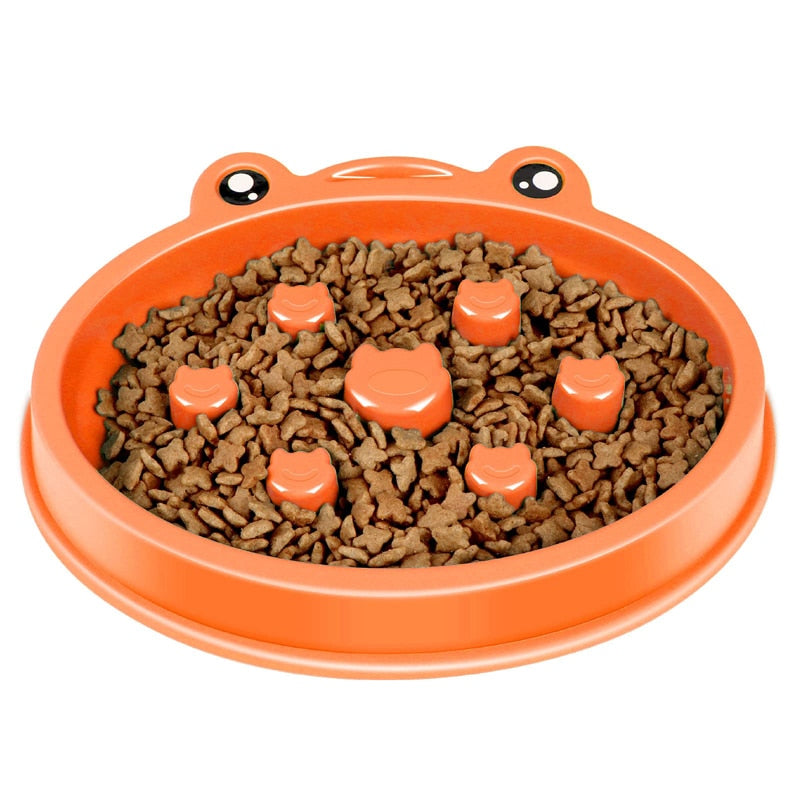 Frog Shape Dog Slow Feeder Bowl