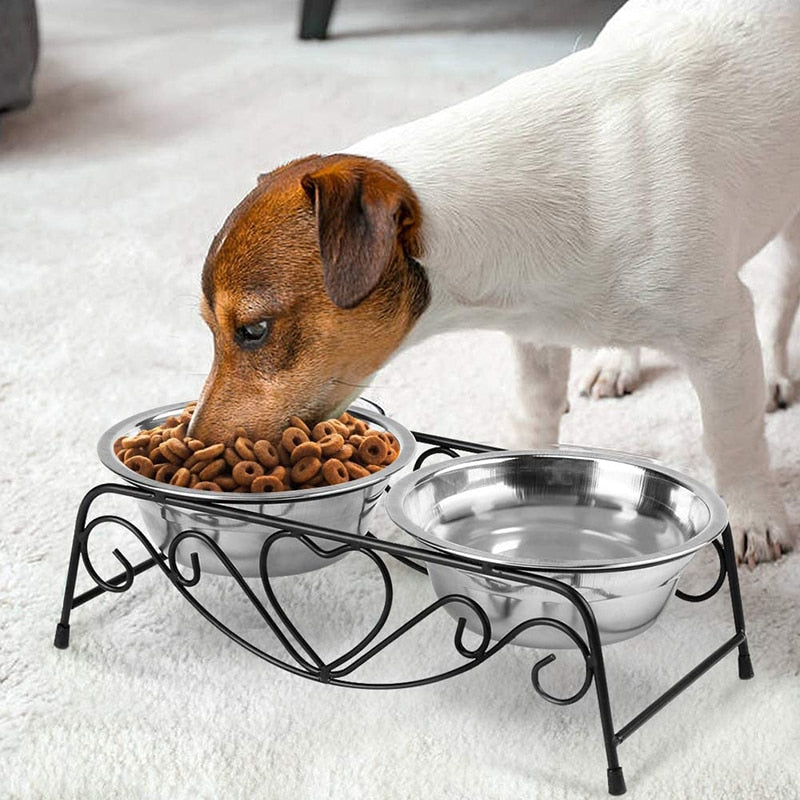 Sturdy Stainless Steel Double Dog Bowl