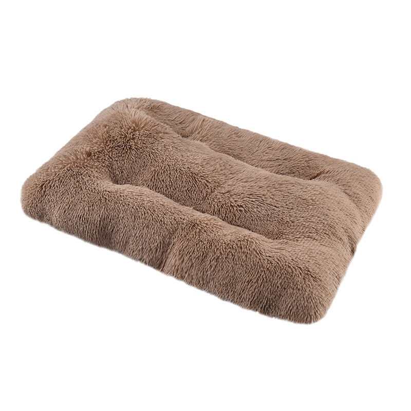 Fluffy Calming Long Plush Dog Bed