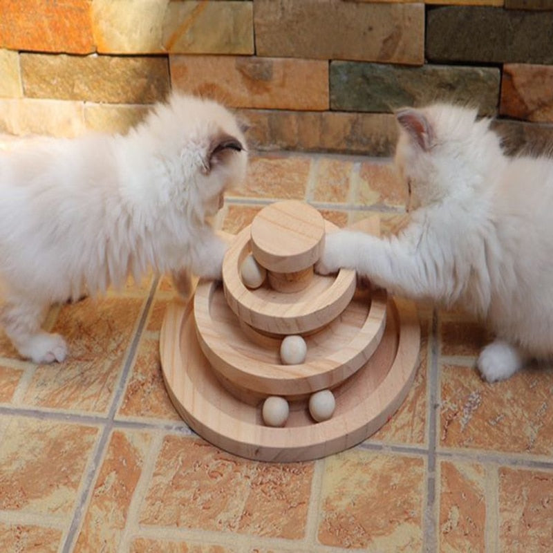 3 Layers Cat Turntable Wooden Toys