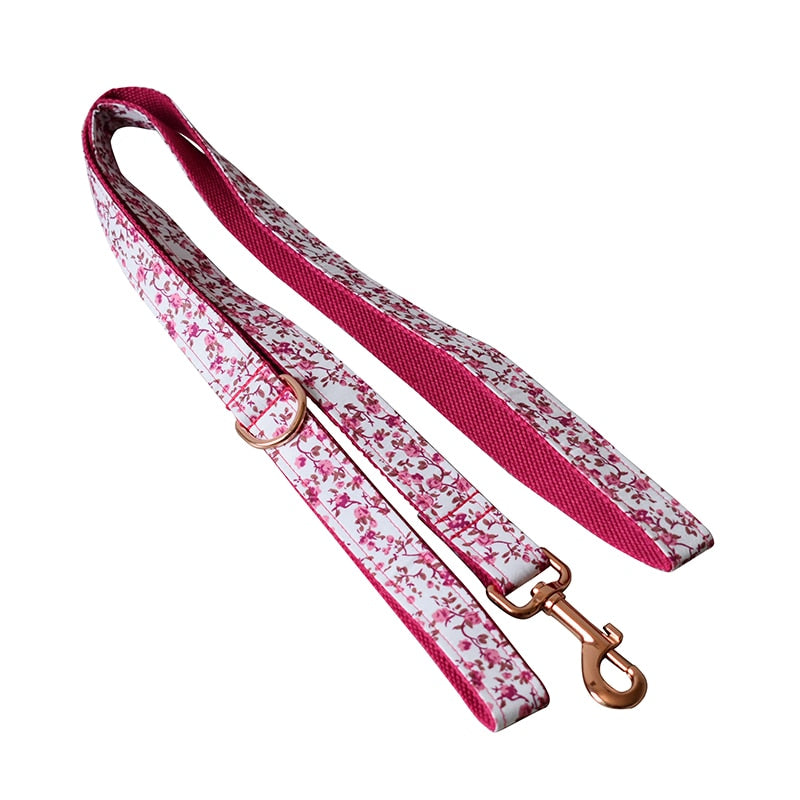 Luxury Pink Flower Dog Collar Set