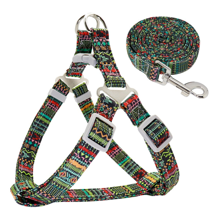 Adjustable Nylon Printed Dog Harness