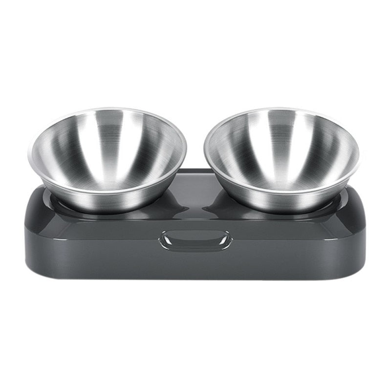 Stainless Steel Nano 15° Pet Double Bowl