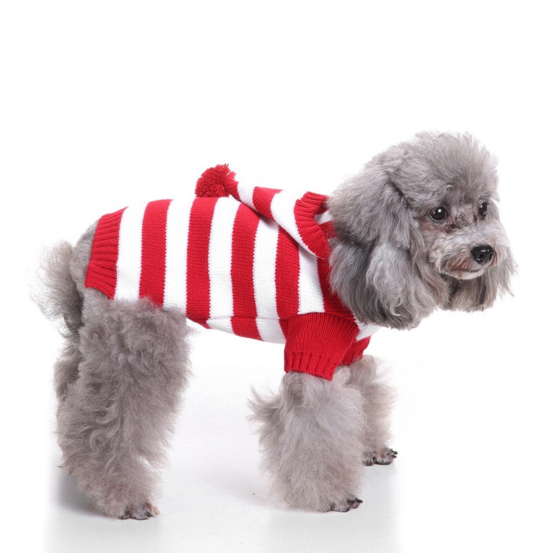 Fashion Cute Red Striped Dog Sweater