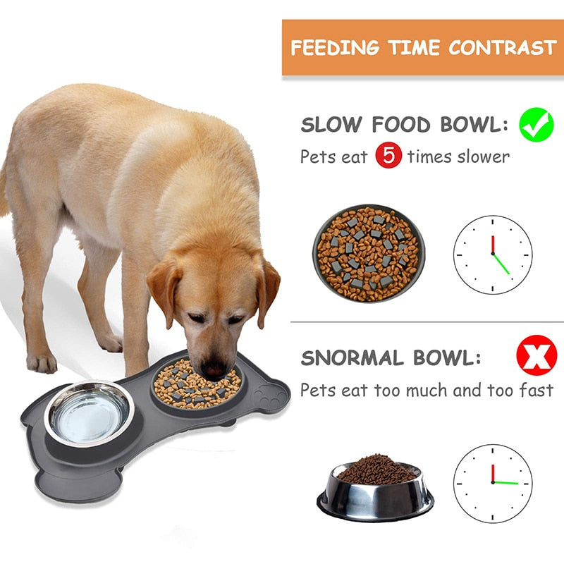 Silicone 2 In 1 Slow Dog Feeder