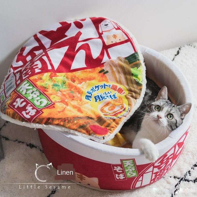 Funny Ramen Cup Noodles Dog Bed