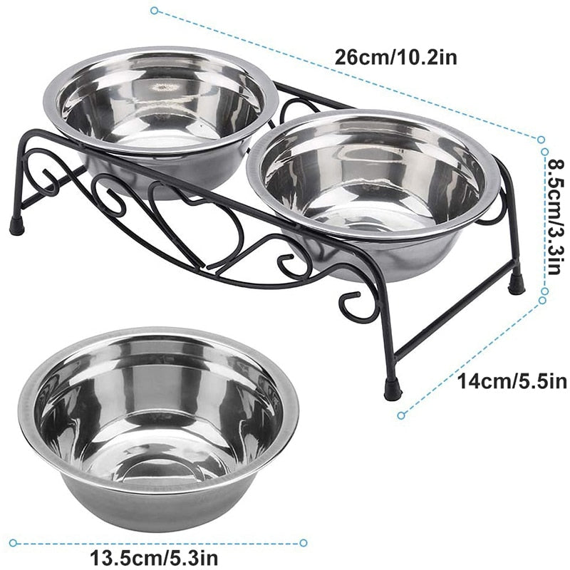 Sturdy Stainless Steel Double Dog Bowl