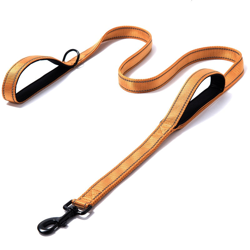 Reflective Two Handle Padded Dog Leash