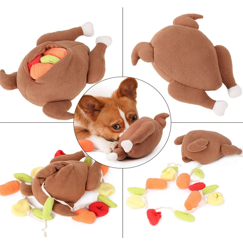 Squeaky Chicken Dog Snuffle Toy