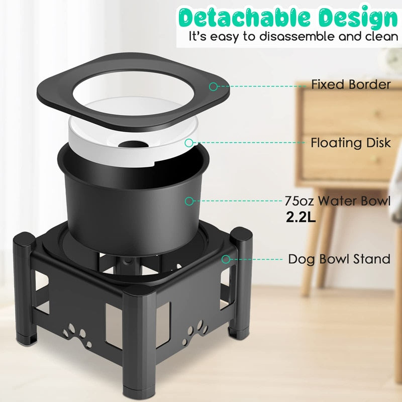 2.2L No Spill Elevated Dog Bowls