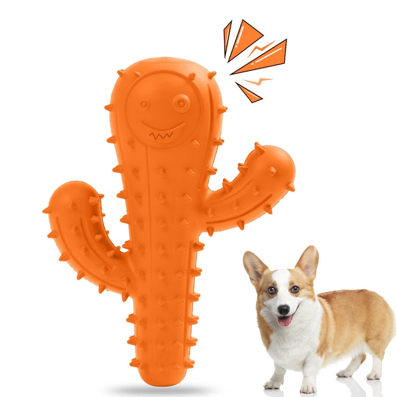 Interactive Cactus Squeaky Dog Toy