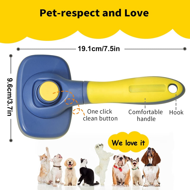 360° Rotatable Self Cleaning Dog Brush