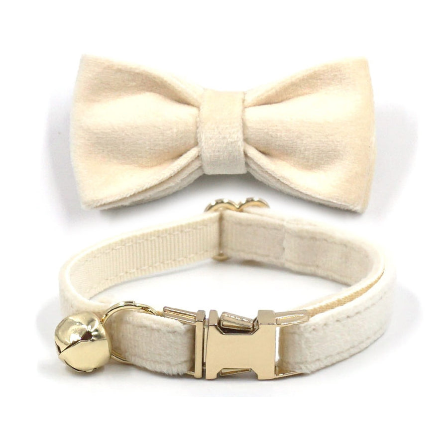 Luxury Cream Velvet Dog Collar