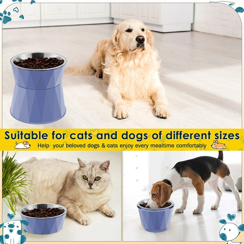 Stainless Steel 3 Heights Pet Bowl