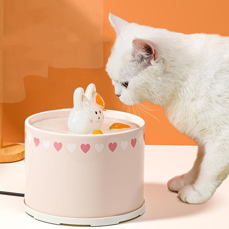 Cute Rabbit Ceramic Pet Water Fountain