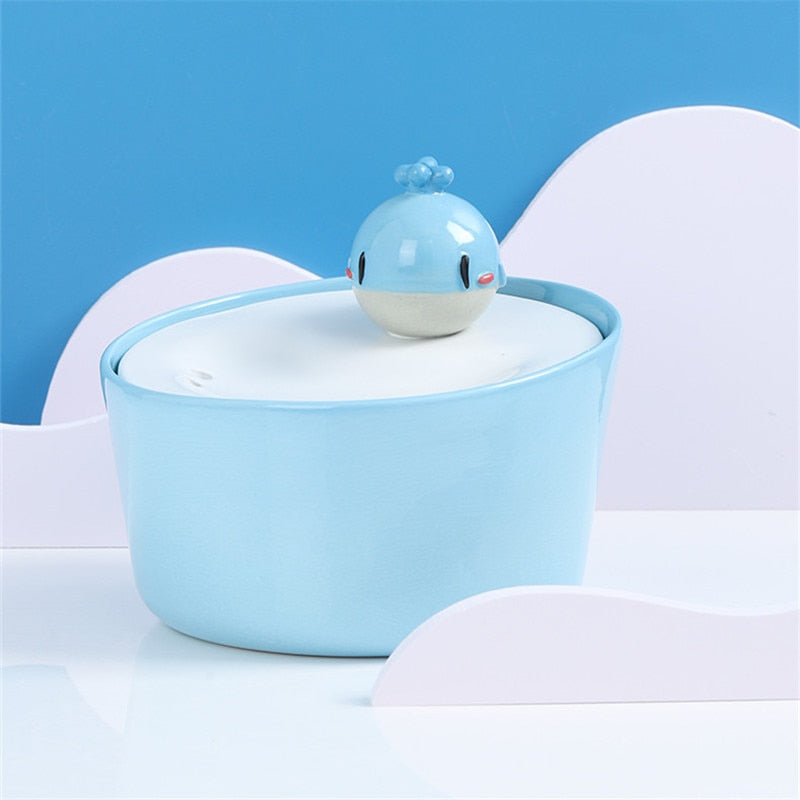 2L Ceramic Whale Cats Water Fountain