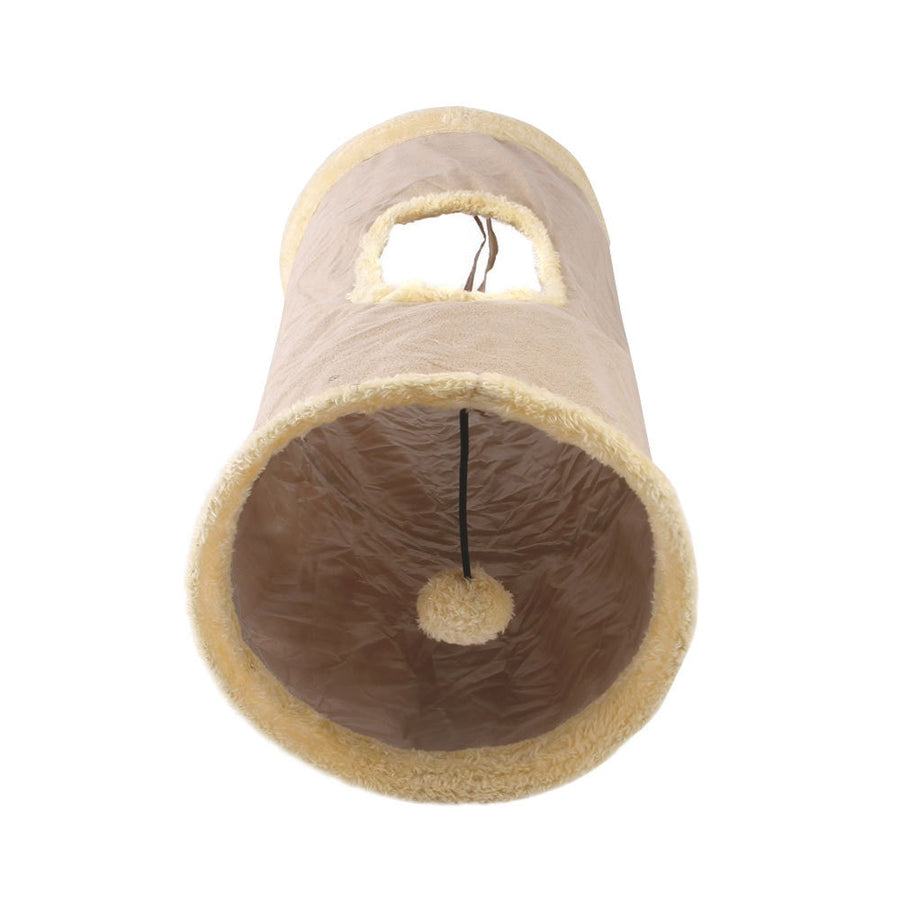 Collapsible Suede Cat Tunnel