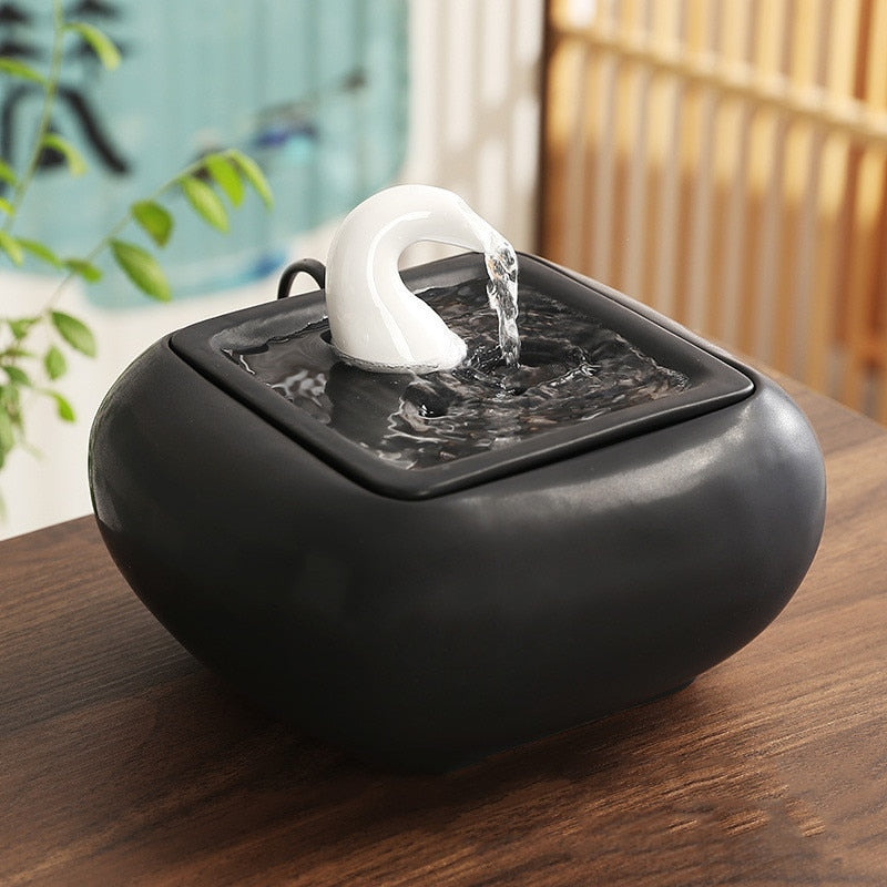 1.2L Ceramic Desktop Decor Pet Water Fountain