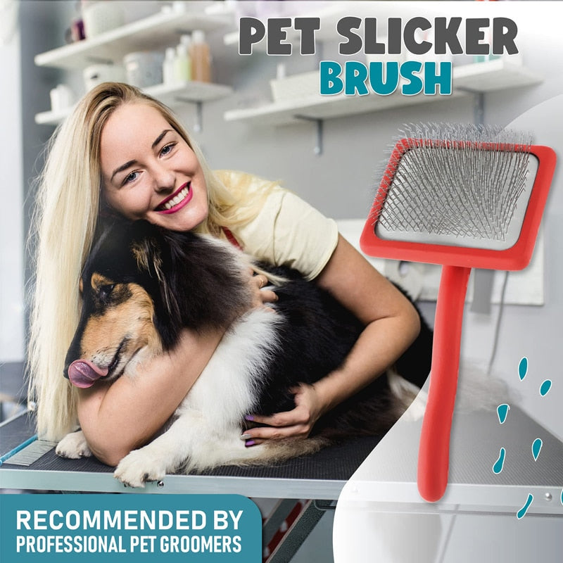 Ergonomic Long Handle Dog Brush