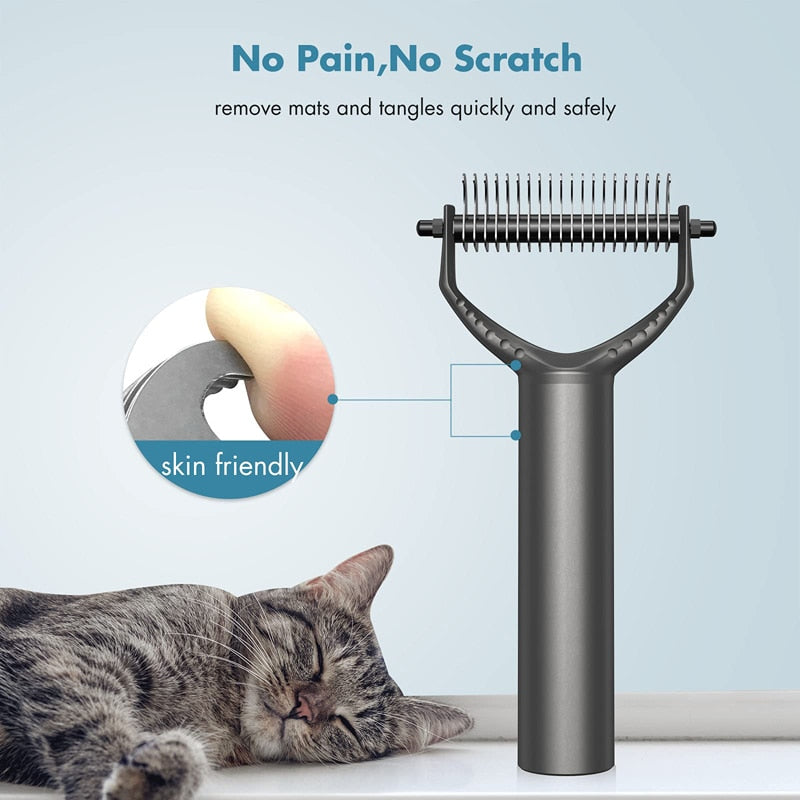 Detachable Dematting Dog Rake Brush