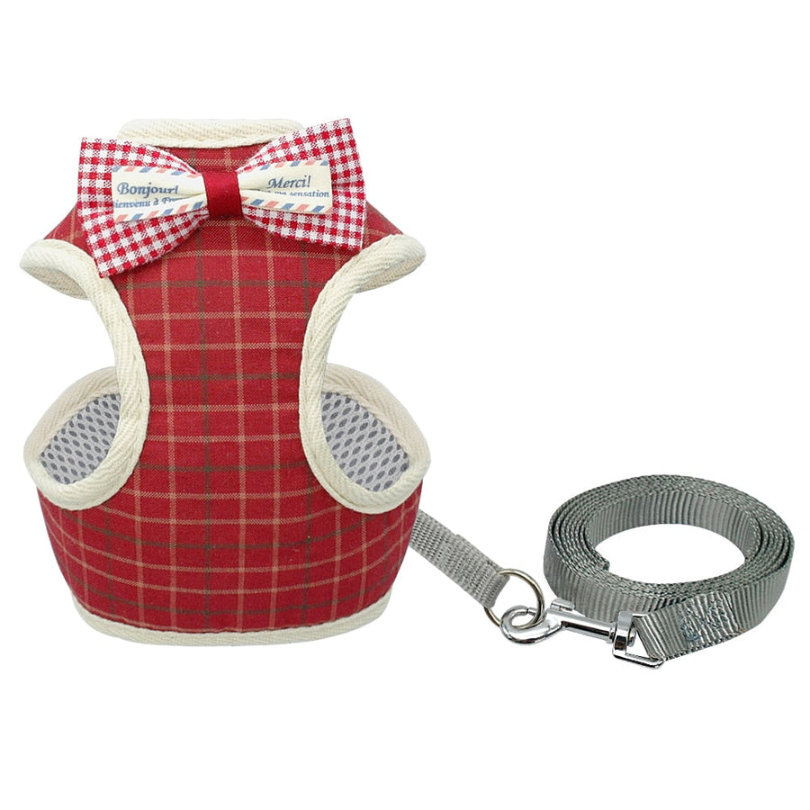 Bowknot Cat Harness Leash Set