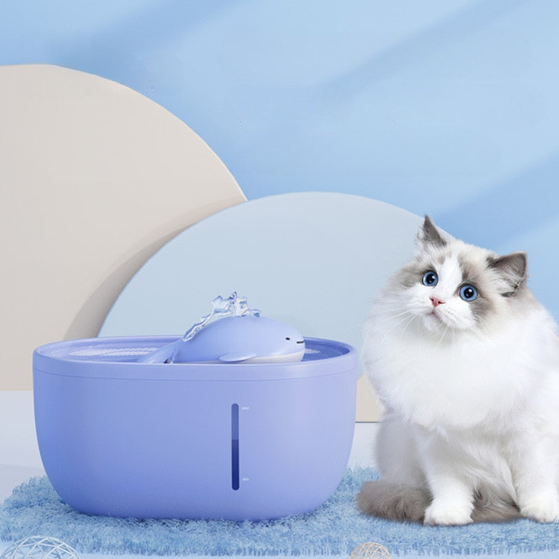 2L Blue Whale Cat Water Fountain