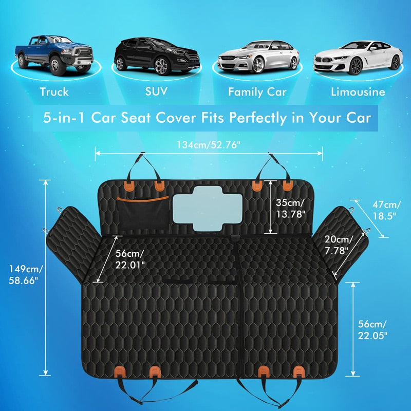 Durable 5 In 1 Dog Car Seat Cover