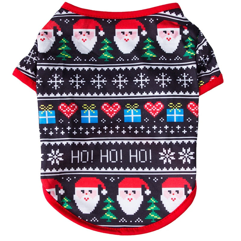 Santa Claus Snowman Dog Shirt