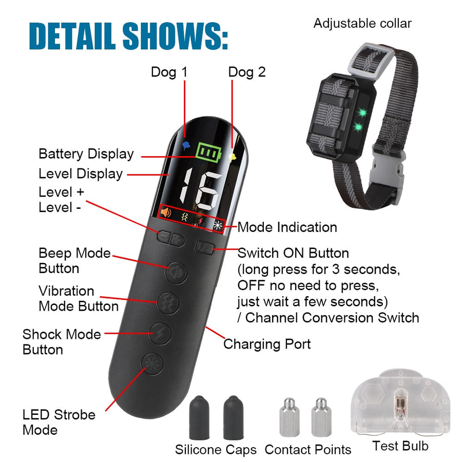 1200m Wide Range Dog Training Collar