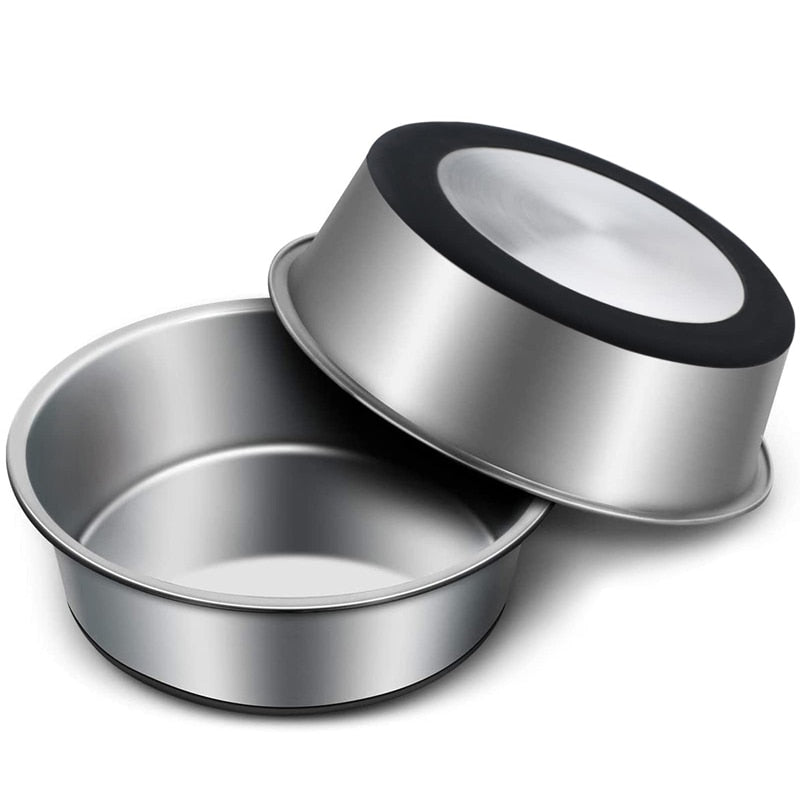 Silicone Base Stainless Steel Dog Bowl