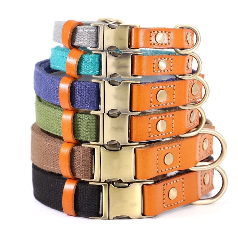 Metal Buckle Leather Dog Collar