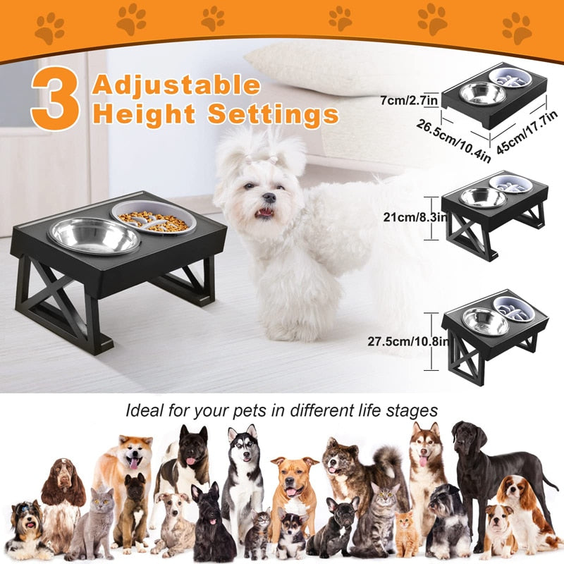 15° Tilted Raised Dog Slow Feeder