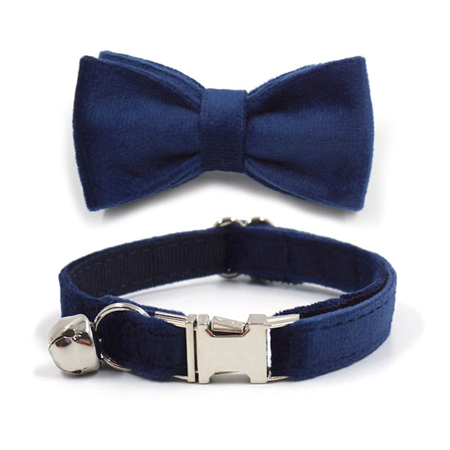 Deep Blue Velvet Dog Collar