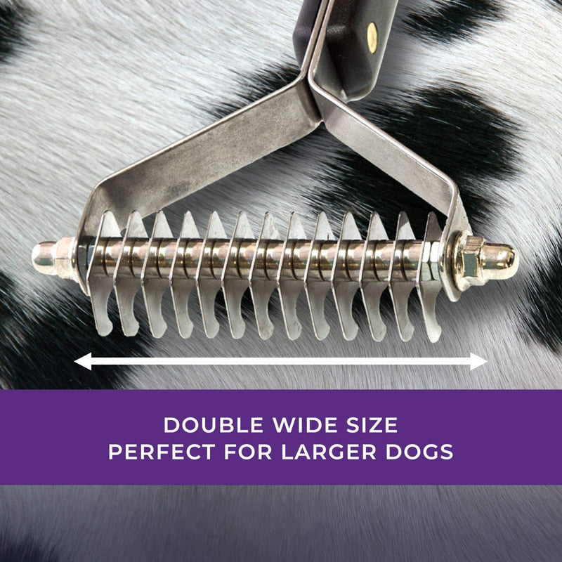 Stainless Steel Double Wide Dog Rake