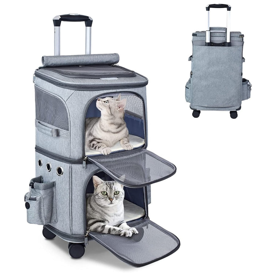 Double Compartment Pet Carrier Suitcase