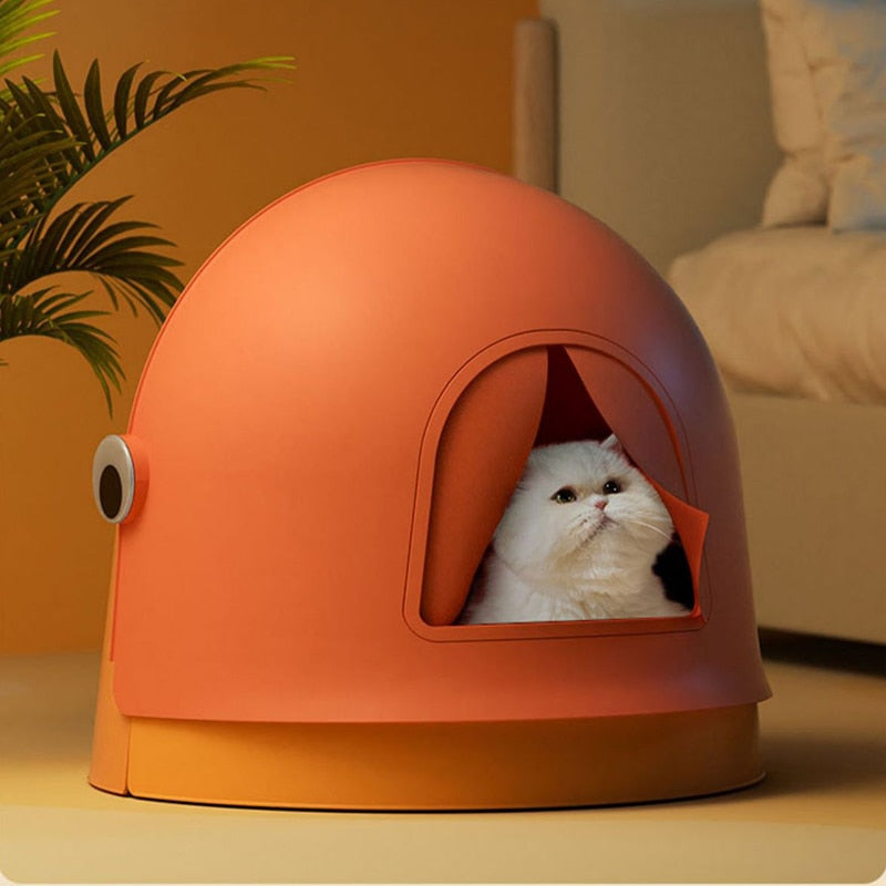 Fully Enclosed Flip Top Cute Duck Cat Litter Box