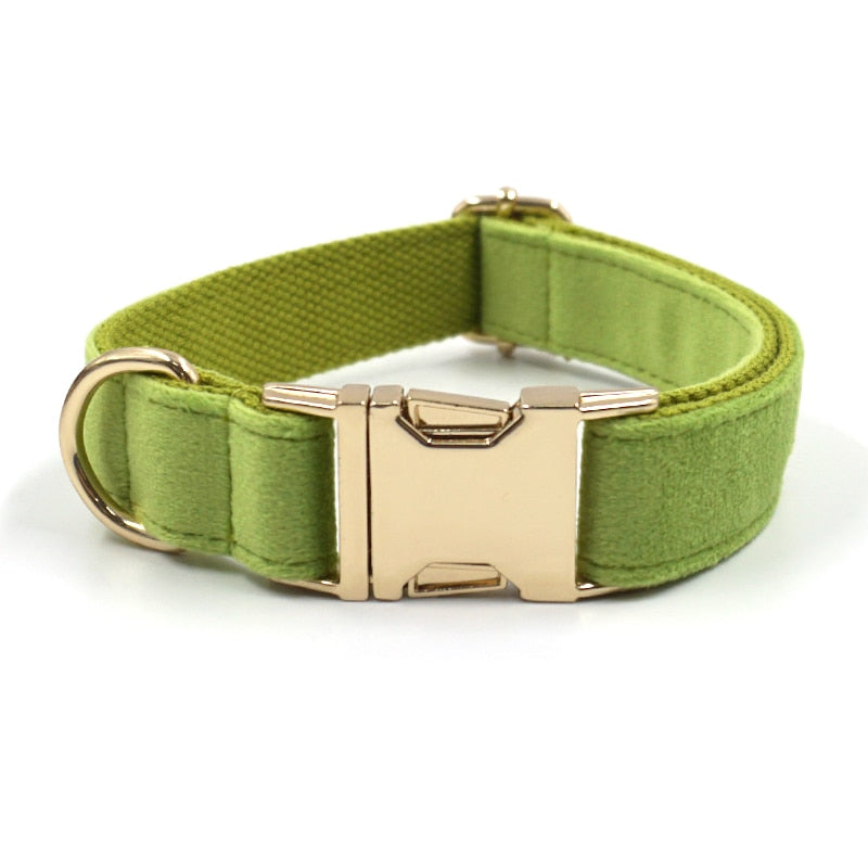 Luxury Fruit Green Velvet Dog Harness